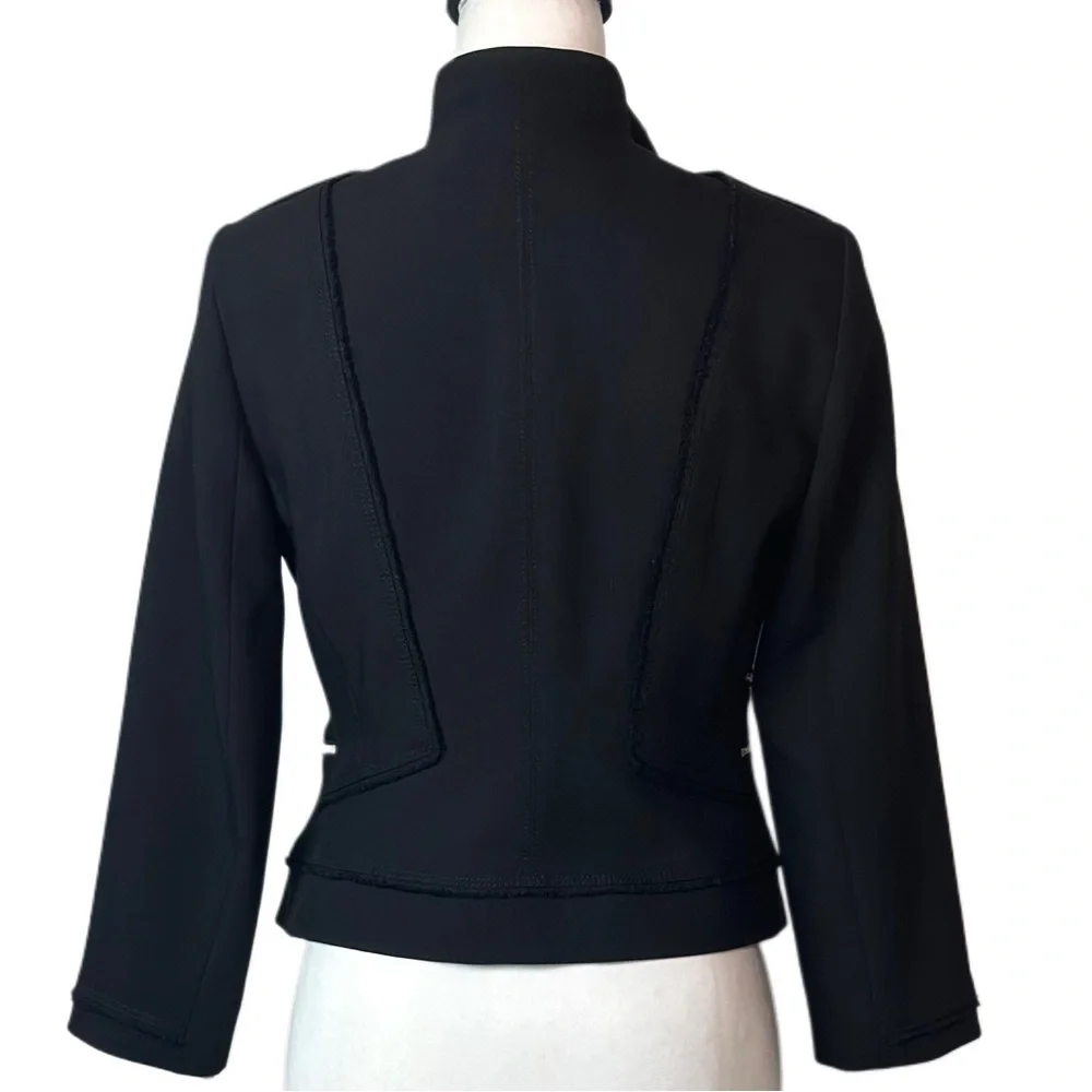 White House Black Market Asymmetrical Zip Moto Biker Jacket‎ Blazer Sz 2
